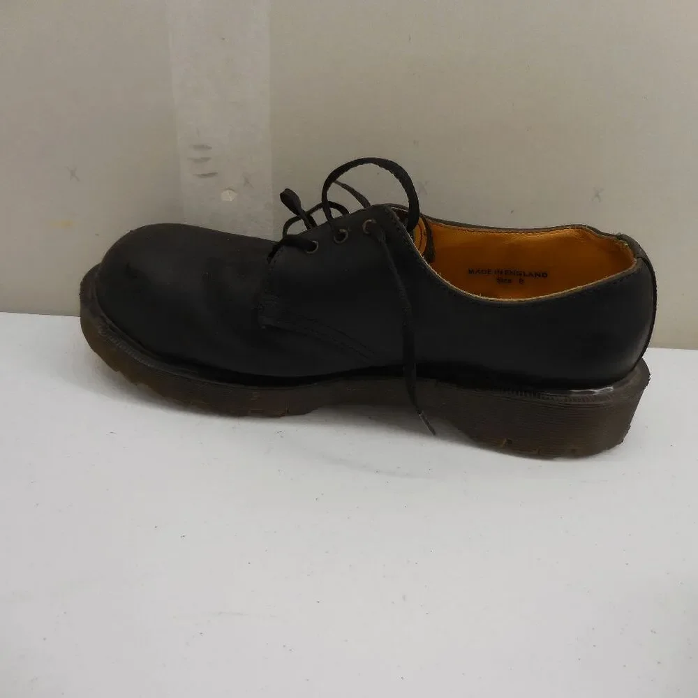 Vintage Dr. Martens Mens Black Original Made In England Oxford Shoes Size 8 90s - Picture 6 of 13